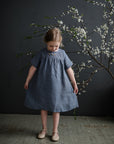 Dusty Blue Summer Linen Dress