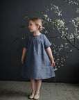 Dusty Blue Summer Linen Dress