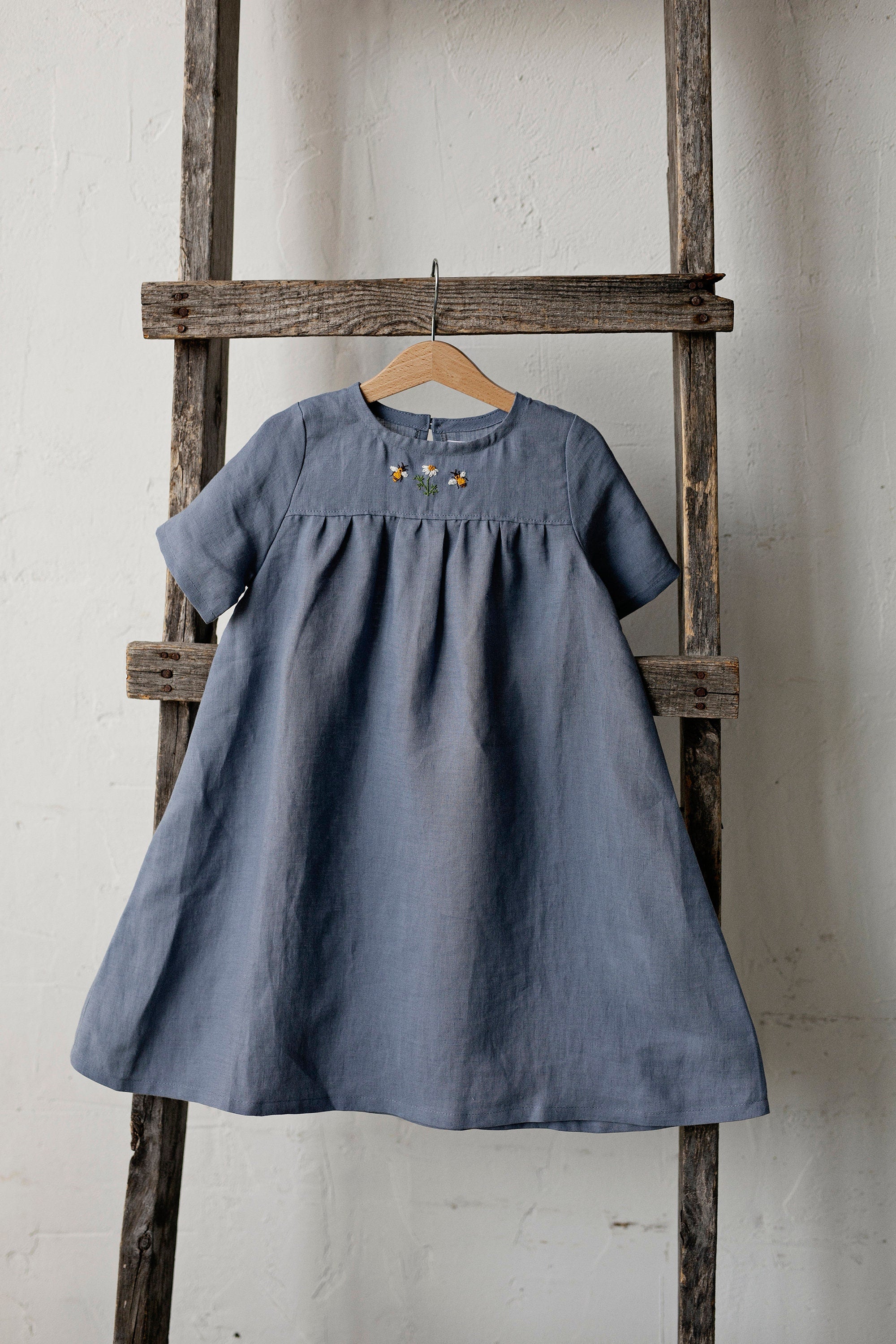 Dusty Blue Summer Linen Dress – allthebeautifullinen