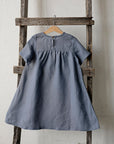 Dusty Blue Summer Linen Dress