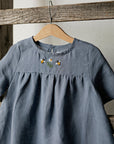 Dusty Blue Summer Linen Dress