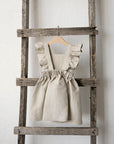 Natural Cross Back Linen Pinafore with Wings