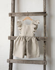 Natural Cross Back Linen Pinafore with Wings