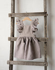 Lavender Cross Back Linen Pinafore with Wings