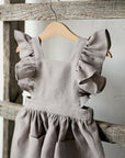 Lavender Cross Back Linen Pinafore with Wings