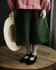 Forest Green Short Linen Culottes