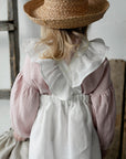 White Cross Back Linen Pinafore with Wings