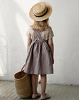 Lavender Cross Back Linen Pinafore
