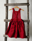 Cherry Cross Back Linen Pinafore