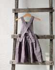 Mauve Cross Back Linen Pinafore