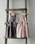 Mauve Cross Back Linen Pinafore
