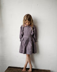 Mauve Cross Back Linen Pinafore