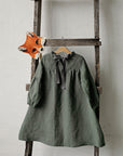 Sage Ruffle Linen Dress