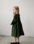 Forest Green Tea Linen Dress