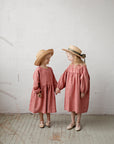 Salmon Parachute Linen Dress