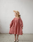 Salmon Parachute Linen Dress