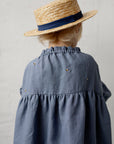 Dusty Blue Exclusive Parachute Linen Dress