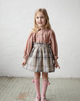 Cottage Plaid Midi Linen Skirt