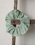 Mint Ruffle Linen Collar with Bees
