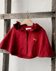 Cherry Little Red Riding Hood Linen Cape