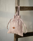 Sleeping Fawn Crossbody Linen Bag with Handles