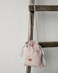 Fawn and Lily of the Valley Crossbody Linen Bag with Handles