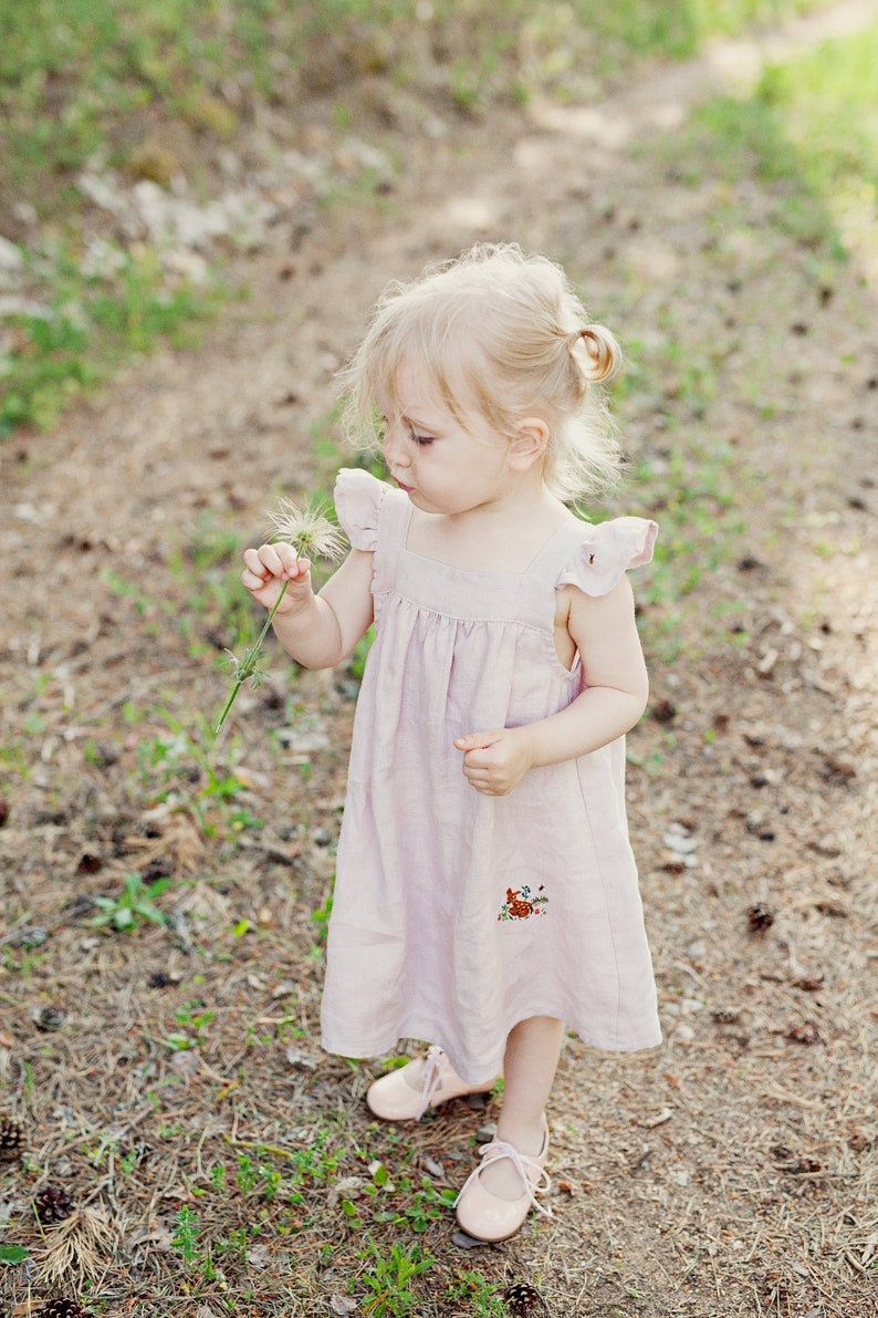 Baby Pink Linen Pinafore Linen Dress – allthebeautifullinen