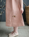 Dusty Rose Linen Pinafore Linen Dress