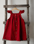 Cherry Linen Pinafore Linen Dress