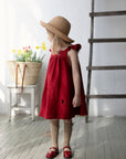 Cherry Linen Pinafore Linen Dress