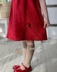 Cherry Linen Pinafore Linen Dress