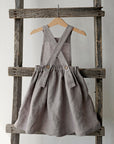 Lavender Cross Back Linen Pinafore