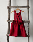 Cherry Cross Back Linen Pinafore