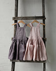 Mauve Cross Back Linen Pinafore