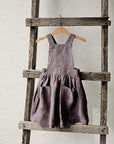 Mauve Cross Back Linen Pinafore