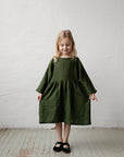 Forest Green Tea Linen Dress