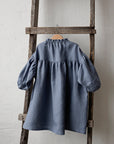 Dusty Blue Parachute Linen Dress