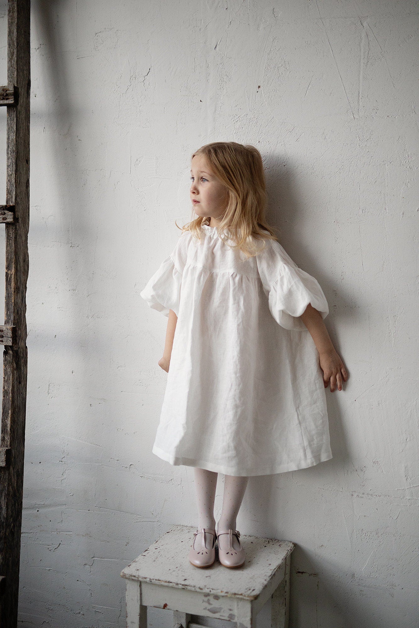 White Parachute Linen Dress allthebeautifullinen White Parachute Linen Dress allthebeautifullinen