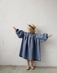 Dusty Blue Exclusive Parachute Linen Dress