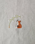 Fox and Lily of the Valley Pouch Linen Bag