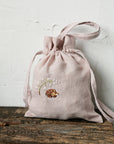 Fawn and Lily of the Valley Crossbody Linen Bag with Handles