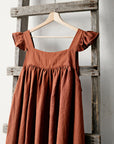 Rust Prairie Linen Dress