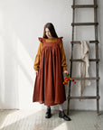 Rust Prairie Linen Dress