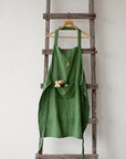 Apple Green Traditional Linen Apron