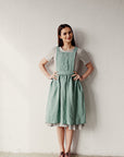 Mint Midi Cross Back Linen Pinafore