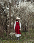 Cherry Midi Cross Back Linen Pinafore