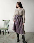 Mauve Apple Linen Apron