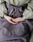 Mauve Apple Linen Apron