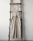 Natural Long Cross Back Linen Pinafore