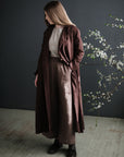 Chocolate Emma Linen Coat
